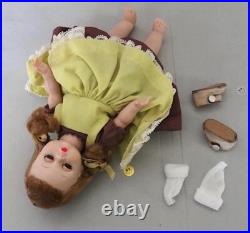 MA Madame Alexander Wendy Kin BKW Braid DOLL in Yellow Pinafore Brown Dress 2593