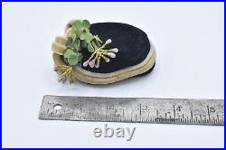 Madam Alexander Doll Black Hat Cap with Flowers and Bow Unmarked
