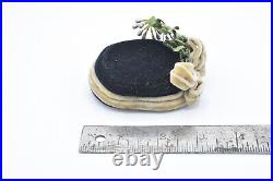 Madam Alexander Doll Black Hat Cap with Flowers and Bow Unmarked