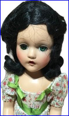 Madame Alexander 18 Vintage Composition Gwtw Scarlett Doll Blue Floral Print