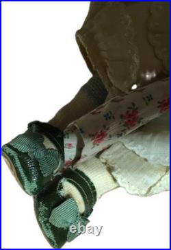 Madame Alexander 18 Vintage Composition Gwtw Scarlett Doll Blue Floral Print