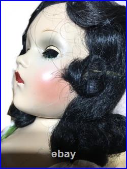 Madame Alexander 18 Vintage Composition Gwtw Scarlett Doll Blue Floral Print