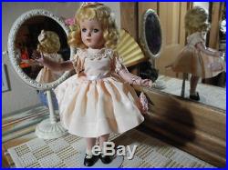 Madame Alexander 1940s Suntan Margaret Doll Blonde Mohair Pink Dress + Shoes 14