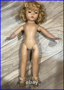 Madame Alexander 1950s Hard Plastic 14 Doll Maggie Tagged Rose Dress Straight
