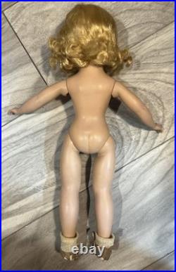 Madame Alexander 1950s Hard Plastic 14 Doll Maggie Tagged Rose Dress Straight