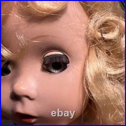 Madame Alexander 1950s Hard Plastic 14 Doll Maggie Tagged Rose Dress Straight