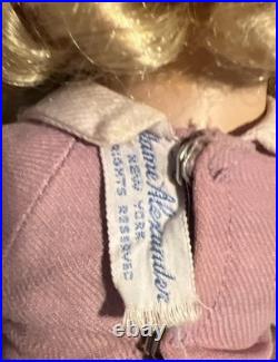 Madame Alexander 1950s Hard Plastic 14 Doll Maggie Tagged Rose Dress Straight