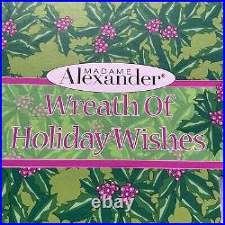 Madame Alexander 2007 Wreath of Holiday Wishes 8 Doll #46035 Eyes Flaw Read Box