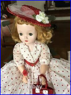 Madame Alexander 20 Cissy Doll Red/White HTF Organdy Polka Dots 1956 Dress