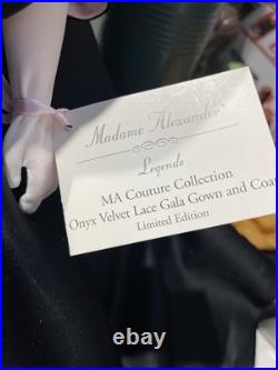 Madame Alexander 21 Doll ONYX VELVET AND LACE GALA GOWN & COAT 67304 Brand New