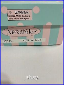 Madame Alexander 47145 40's Wendy 11 Doll With Box, Accessories, COA and Tags