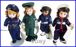 Madame Alexander 8 ARMED FORCES Set ARMY, NAVY, AIR FORCE, MARINES, in boxes