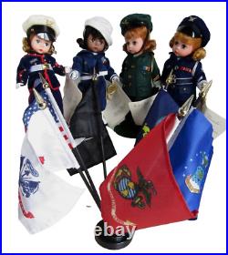 Madame Alexander 8 ARMED FORCES Set ARMY, NAVY, AIR FORCE, MARINES, in boxes