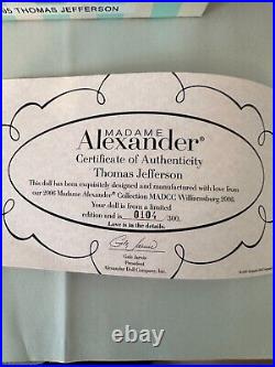 Madame Alexander 8 Thomas Jefferson 41895 104/300 COA Included