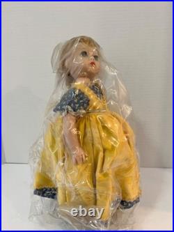 Madame Alexander AMY Era 1950's Est 1957 Teffeta Dress Yellow Stand