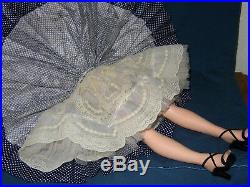 Madame Alexander Beautiful Cissy 20 Tall Doll 1958 Navy Polka Dots