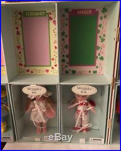 Madame Alexander COMPLETE SET 5-inch Calendar Girl Dolls in Original Carry Case