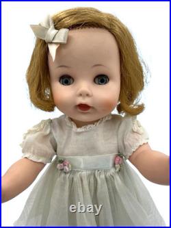 Madame Alexander Caroline Kennedy 14 Doll 1961 Original Blue Organdy Dress Vtg