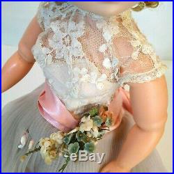 Madame Alexander Cissy Blonde Tagged Pink Tulle Gown Lace Bodice Vintage Doll