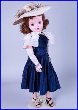 Madame Alexander Cissy Tagged Navy Dress Tiered Cape Capelet 1957