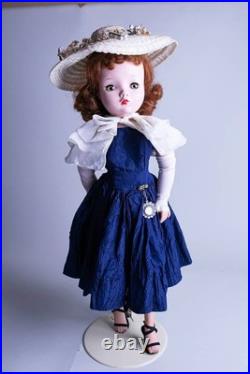 Madame Alexander Cissy Tagged Navy Dress Tiered Cape Capelet 1957