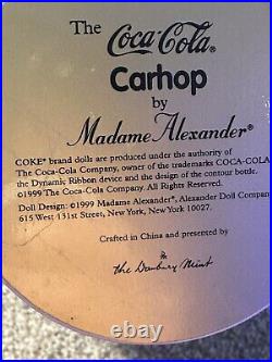 Madame Alexander Coca-Cola Carhop Vintage Porcelain Doll 12? By Danbury Mint 99