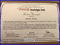 Madame Alexander Coca-Cola Nostalgia Doll Danbury Mint with COA Box Stand 2000