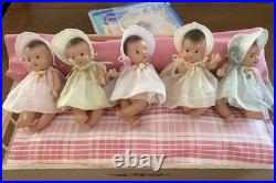 Madame Alexander Dionne Quintuplets With Bed, Paper dolls, and night shirts