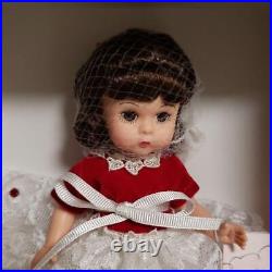 Madame Alexander Doll Wendy He loves me 8 inch Red White Lace Dress Ribbon