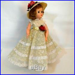 Madame Alexander Elise Blonde Yellow Flocked Lace Gown Hat Tagged Vintage Doll