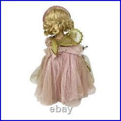 Madame Alexander Fairy Queen Doll Vtg 40s Gold Crown Wand Pink Dress Wings Rare