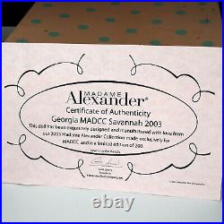 Madame Alexander Georgia MADCC Savannah 2003 10 Doll Box Tag Cissette LE 200