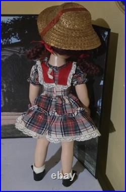 Madame Alexander Hard Plastic Margaret O'Brien Doll 17 1950s Tagged Dress