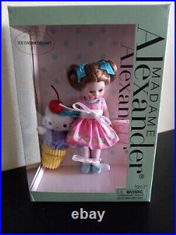 Madame Alexander-Ice Cream Delight Hello Kitty- 8 doll & ice cream plush. Rare