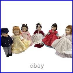 Madame Alexander Little Women Set of 6 8 Bent-Knee Dolls with Stands