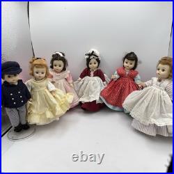Madame Alexander Little Women Set of 6 8 Bent-Knee Dolls with Stands