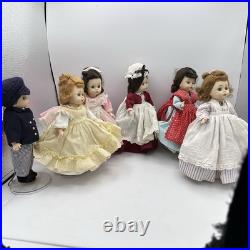 Madame Alexander Little Women Set of 6 8 Bent-Knee Dolls with Stands
