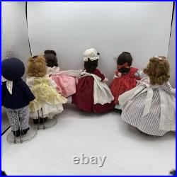 Madame Alexander Little Women Set of 6 8 Bent-Knee Dolls with Stands