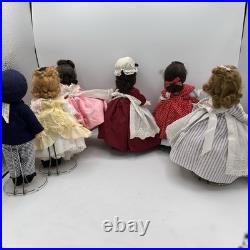 Madame Alexander Little Women Set of 6 8 Bent-Knee Dolls with Stands