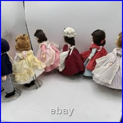 Madame Alexander Little Women Set of 6 8 Bent-Knee Dolls with Stands