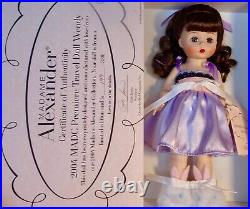 Madame Alexander MAC PREMIER TRAVEL 8 Doll Bunny Slippers #36585 & COA