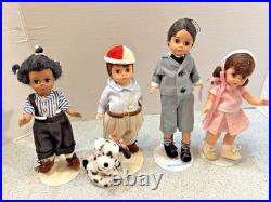 Madame Alexander Our Gang Four 8 Dolls LITTLE RASCALS SET #79631 Stands