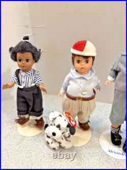Madame Alexander Our Gang Four 8 Dolls LITTLE RASCALS SET #79631 Stands