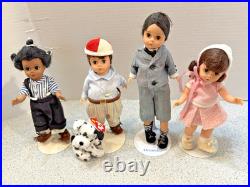 Madame Alexander Our Gang Four 8 Dolls LITTLE RASCALS SET #79631 Stands