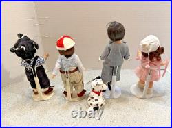 Madame Alexander Our Gang Four 8 Dolls LITTLE RASCALS SET #79631 Stands