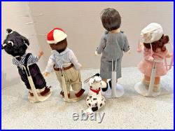 Madame Alexander Our Gang Four 8 Dolls LITTLE RASCALS SET #79631 Stands