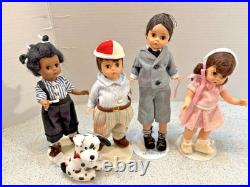 Madame Alexander Our Gang Four 8 Dolls LITTLE RASCALS SET #79631 Stands