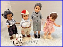 Madame Alexander Our Gang Four 8 Dolls LITTLE RASCALS SET #79631 Stands