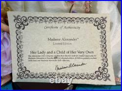 Madame Alexander Porcelain Doll 1993 Her Lady & Child 691/2500 with Box COA