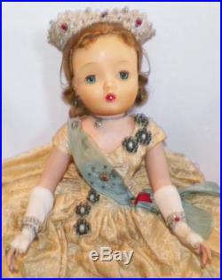 Madame Alexander Queen Elizabeth Doll 18in. Hard Plastic 1953 Original Rare